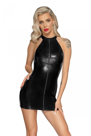 Mini robe zippée snake wetlook F278 - Lingerie Parisienne