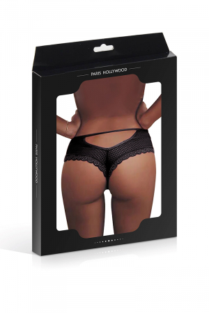 Tanga noir dentelle - Lingerie Parisienne