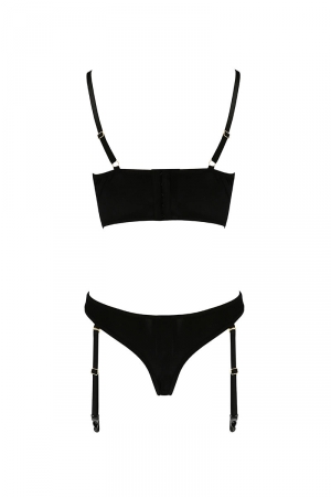 Ensemble culotte à jarretelles et bustier Lara - Lingerie Parisienne