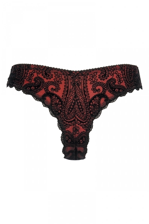 String rouge et noir  V-10048 - Lingerie Parisienne