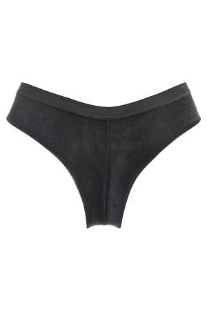 String brésilien noir V-10495 - Lingerie Parisienne