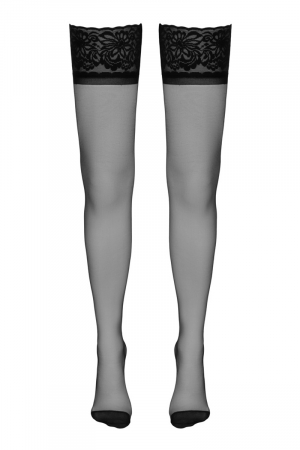 Bas autofixants couture noir 1 - Lingerie Parisienne