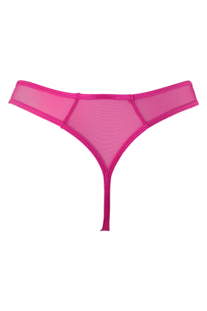 String Rose tulle et broderies V-10258 - Lingerie Parisienne