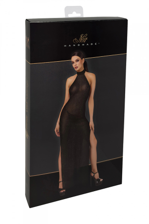 Robe longue en maille pailletée Onyx F372 - Lingerie Parisienne