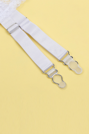 Porte-jarretelles et string Blanc - Lingerie Parisienne