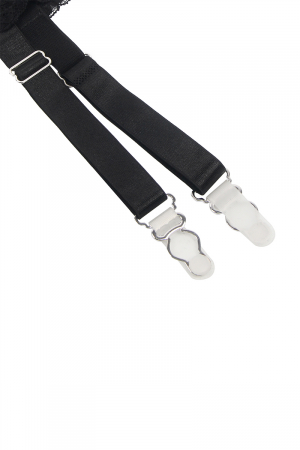 Porte-jarretelles et string Noir - Lingerie Parisienne