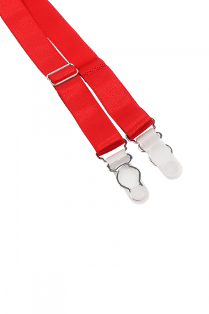 Porte-jarretelles et string Rouge - Lingerie Parisienne
